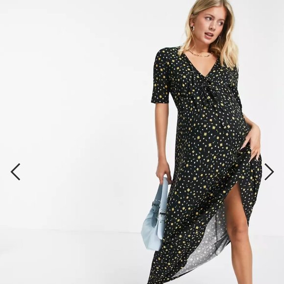 ASOS Design Maternity V-neck Maxi Dress Size 8 - Picture 1 of 7